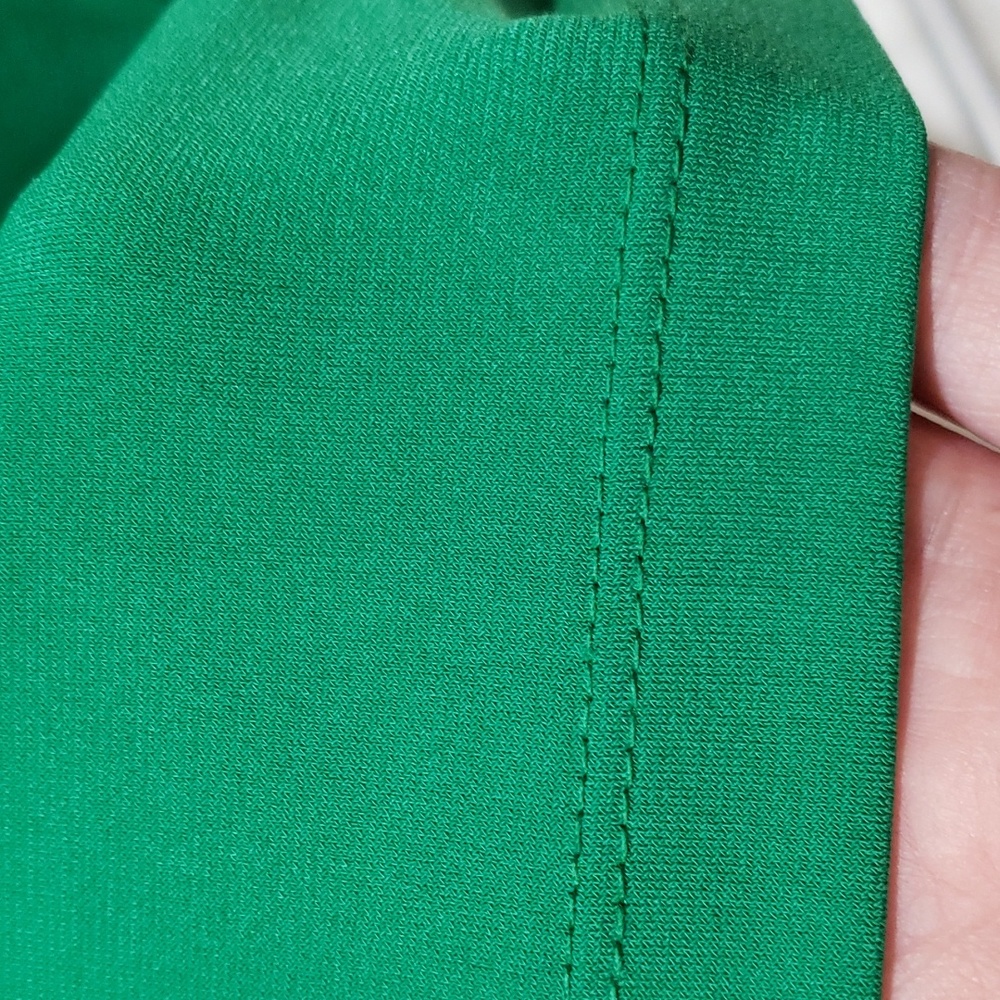 Nwot 1X Sleeveless top green with black vegan leather - Picture 9 of 13